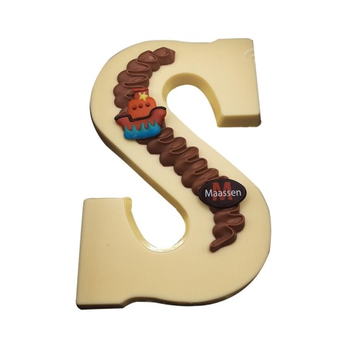 Chocolade blok letter wit