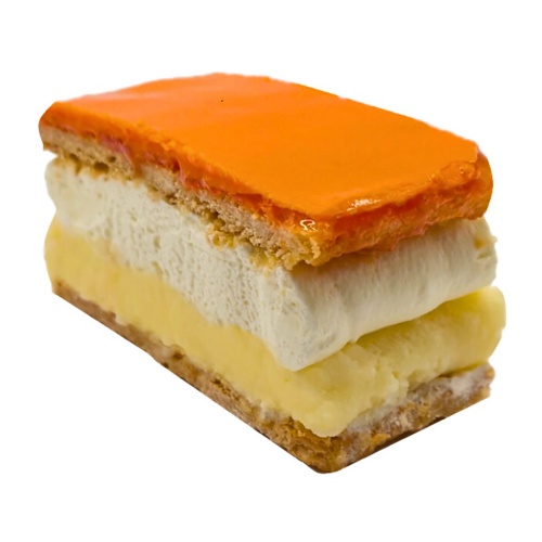 Oranje tompouce met banketbakkersroom