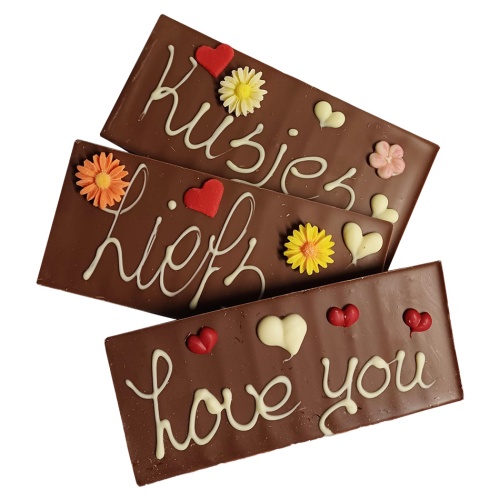 Valentijn chocoladereep met tekst