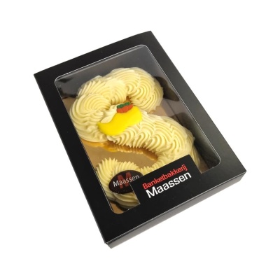 Chocolade room letter wit (klein)