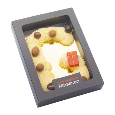 Chocolade room letter wit (groot)