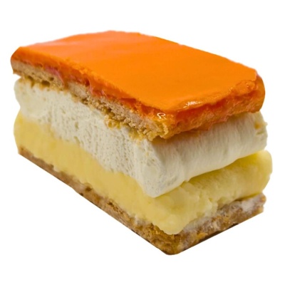 Oranje tompouce met banketbakkersroom