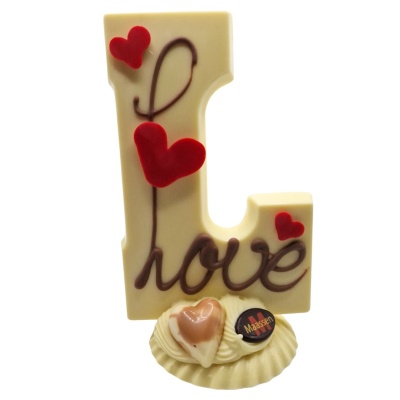 Moederdag chocoladeletter L wit