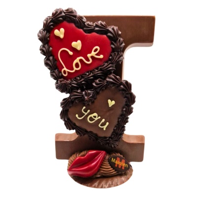 Moederdag staande chocolade harten